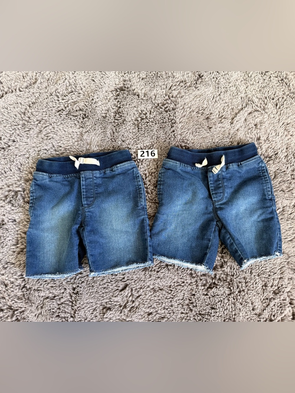 GAP Boys Navy Blue Denim Jogger Shorts with Drawstring